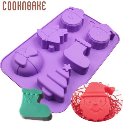 Silicone Handmade Soap Mold DIY Christmas Cake Chocolate Mold Kitchen Jelly Pudding Mould Cake Bakeware Tool tree hat gift shape