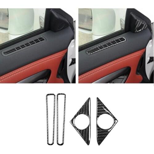 Carbon Window Defogger Side Tweeter Accent Sticker Door Air Outlet Frame Cover Trim Set Car Styling Fit For Nissan GTR R35