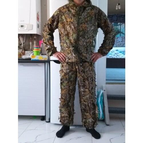 Outdoor Hunting jacket 3D maple leaf Bionic Ghillie Suits Yowie sniper Light camouflage airsoft Camouflage Clothing Suit