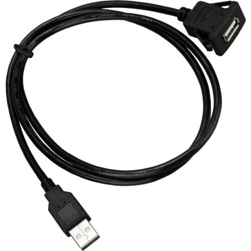 Waterproof Car Boat Dash Flush Mount USB 2.0 Aux Socket Extension Cable 1m