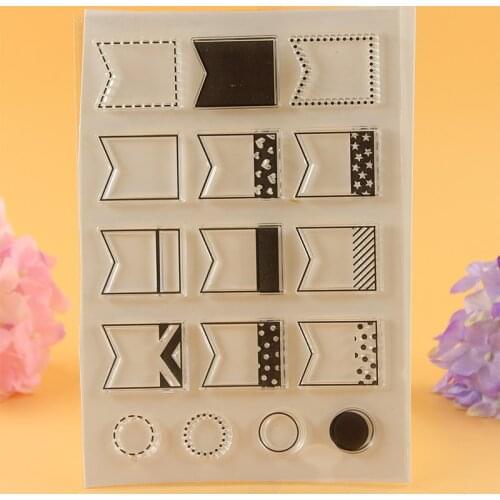 YLCS064 Frame Silicone Clear Stamps For Scrapbooking DIY Album Cards Decoration Embossing Folder Scrapbook Rubber Stamp 11*16cm