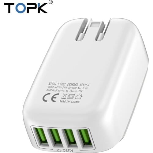 5V 3.4A(Max) 3-Port LED Lamp USB Charger Adapter 2-IN-1 Travel Wall EU&US Auto-ID Mobile Phone Charger for iPhone Samsung