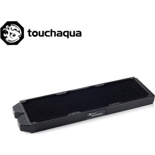 Touchaqua 360mm Radiator Copper 27mm Thickness Computer Water Discharge Liquid Heat Exchanger G1/4 Threaded use for 12cm Fans