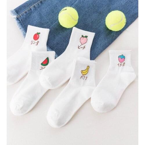 10 Pair/ Lot Summer New Socks Women Tube Fruit Ladies Socks Fashion Personality Cotton Socks