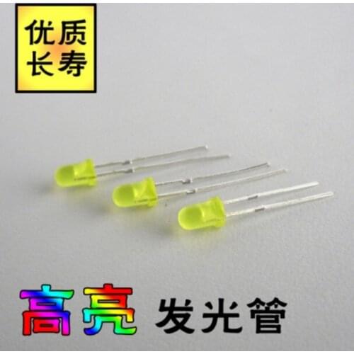 1000pcs yellow LED 3MM yellow light-emitting diode yellow turn yellow F3 3mm yellow Round Superbright LED Light LED diffused