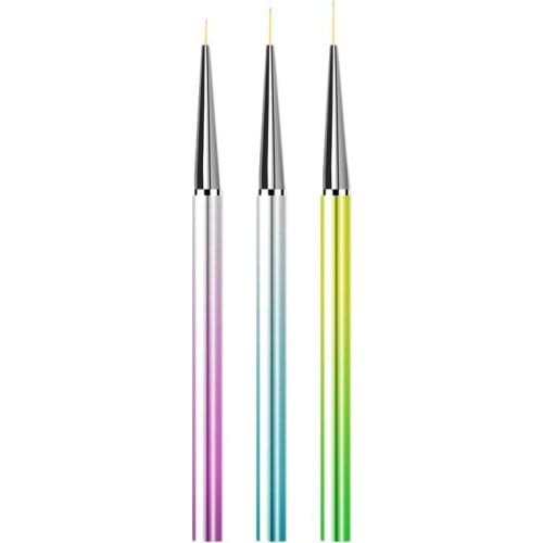 3Pcs Nail Art Liner Brush Set 3D Tips Manicure Ultra-Thin Line Drawing Pen UV Gel Brushes Painting Tools