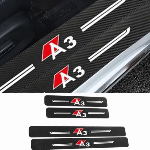 4pcs Car Sticker Door Decoration Modified Protective Decoration for Audi A3 A4 A5 A6 A7 Q3 Q5 Q7 Threshold Protection Accessorie