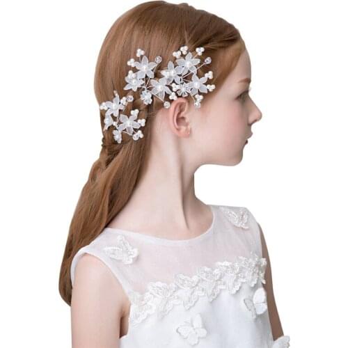 4pcs/set Flower Pearl Girls Princess Hair Combs Toddler Teens Kids Hair Accessories for Wedding Birthday Party Photography Props