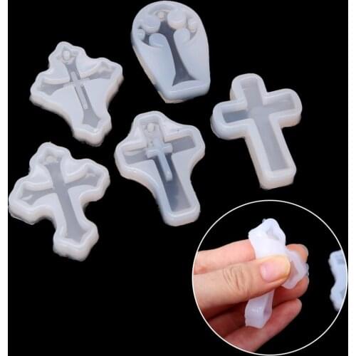 5PCS Cross Silicone Resin Mold For Jewelry Making Casting Mould Craft DIY Tools Jewelry Tools Cake Decorating