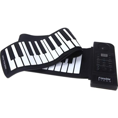 61 Key Electronic Piano Keyboard Silicon Flexible Roll Up Piano Sustain Function USB Port with Loud Speaker