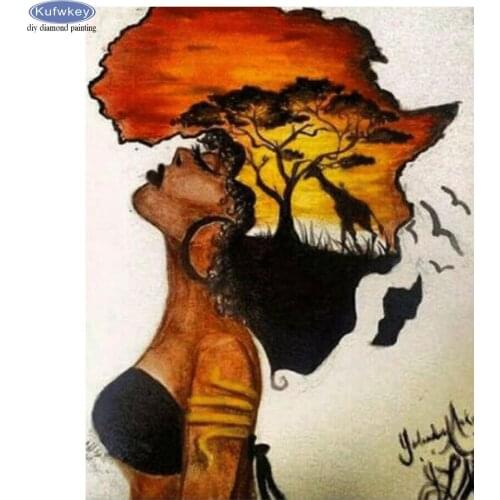Diy 5d diamond painting African women Deer cross stitch ,Full square/Round diamond embroidery Rhinestones Mosaic art
