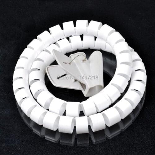 Free Shipping 40mm*2m Spiral Cable Wire Wrap Tube Computer Manage Cord Cable Sleeves Spiral Flexible PE cable sleeve