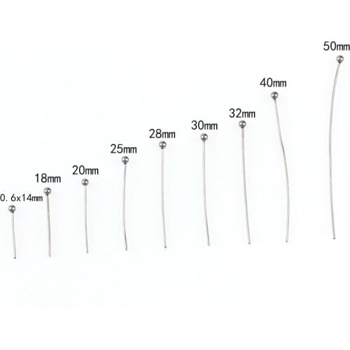 Stainless Steel Ball Head Pins 9 Size Silver Tone DIY Pins For Jewelry Making High Quality DIY Pins & Needles