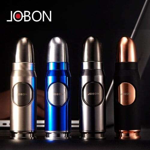 JOBON Butane Lighter, Metal Windproof Bullet Head Directly Into Cool Torch Lighter, Spray Gun Smoking Accessories Gift for Men