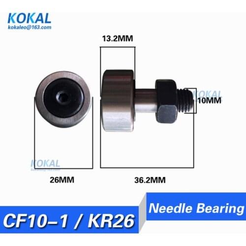 [CF10-1]high quality 1PCS Chrome Steel Gcr15 Cam follower wheel and pin bearing needle roller bearing CF10-1 KR26 KRV26 M10*26mm