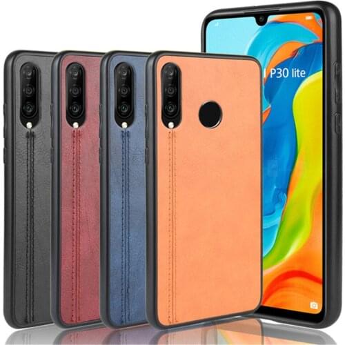 For Huawei Honor 20S Case Luxury Calfskin PU Leather lines Back Cover Case For Huawei Honor20S Global Edition Phone Case