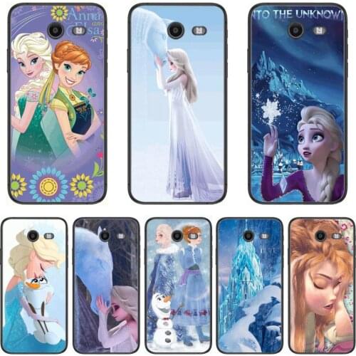 Disney Frozen Princess Elsa Anna Phone Case Hull For Samsung Galaxy J 4 3 5 6 7 8 EU 2018 Plus 2017 Black Shell Art Cell Cover