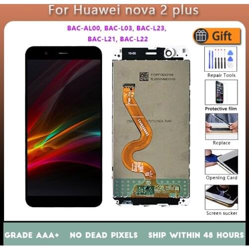 For Huawei nova 2 plus BAC-AL00 L03 L23 L21 L22 LCD screen assembly with front case touch glass,With repair parts LCD Display