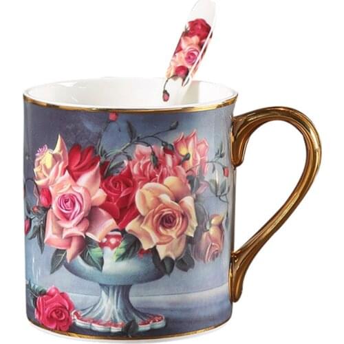 European-Style Tableware Set High-End China Household Cup and Mug Luxury Phnom Penh Gift Porcelain Mug