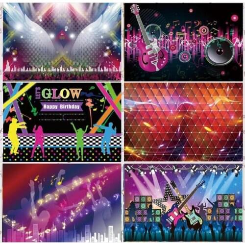 Social Media Photography Backdrop 80s 90s Music Disco Dance Show Time Birthday Party Photo Studio Background Decor Banner Prop