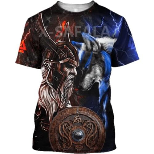X-Safala Viking Chanticleer USA Flag Samurai Armor Raven 3D All Printed T Shirts 1 Summer Fashion Women Men Harajuku Casual Tee