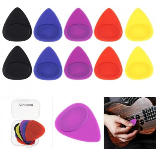 Guitar Picks 10pcs/lot Multicolor Acoustic Guitar Frosted Skidproof Picks Plectrums Mixed Size with Box Guitar Accessories