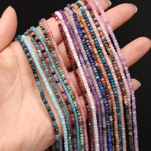 Natural Stone Faceted Amazonites Lapis lazuli Labradorite Garnet Beads for DIY Jewelry Making Bracelet Necklace Accessories