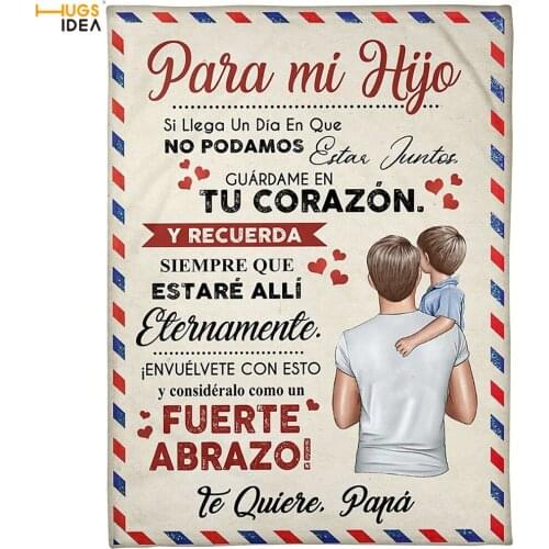HUGSIDEA para mi hija Spanish Version Premium Fleece Sherpa Blanket Home Bedroom Decor Custom Flannel Blankets for Kids Quilts
