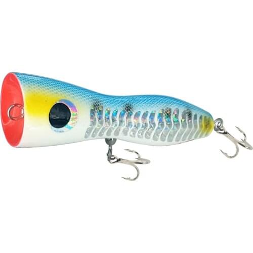 AS Tuna Wood Bait 75g120g Popper Boat Fishing Lure BKK Treble Hooks Saltwater Topwater Carp Artificial SwimBait Trolling Leurre