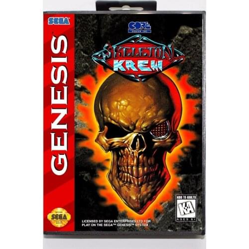 Skeleton Krew Game Cartridge 16 bit MD Game Card With Retail Box For Sega Mega Drive For Genesis