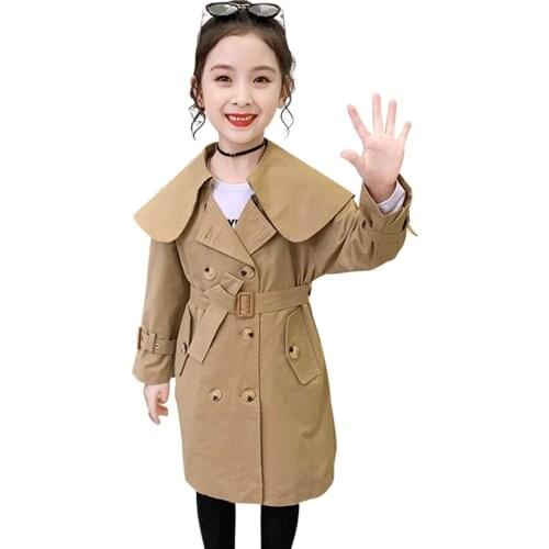 Girls Jacket Outerwear Solid Coat For Girls Casual Style Childrens Coats Spring Autumn Clothes For Girls 6 8 10 12 14