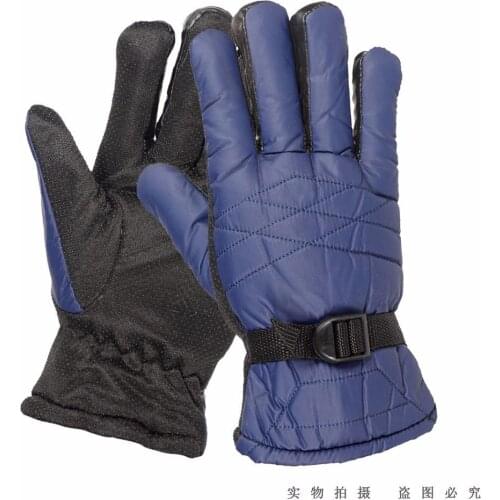 Gloves Mens Autumn And Winter Cycling Warm Plus Velvet Thick Mens Winter Riding Motorcycle Wind-Resistant Cotton Gloves