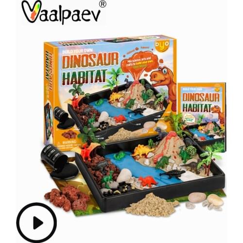 Dinosaur Game Box Jurassic Volcano Tour Set Sand Art Physics Experiment 12 Dinos Slimus Additives Kit Creative 2021 New Products