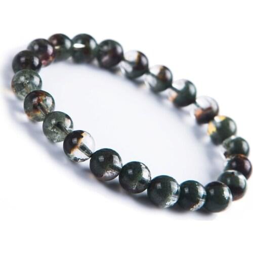 Genuine Natural Green Phantom Quartz Bracelet 9mm Stretch Healing Crystal Round Bead Bracelets For Women Female