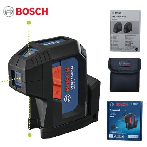 Bosch 3 Point Laser GPL 3 G Laser Level 5 Point GPL 5 G Self-Leveling Laser Level (green laser,Working range: up to 30 m,Pouch)