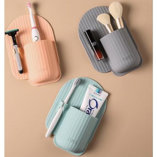 Nordic Silicone Storage Rack Wall Mounted Toothbrush Holder Drain Rack Home Organizer Bathroom Tool For Toothpaste Razor Brush