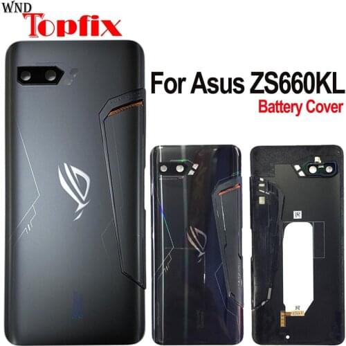 New Cover For 6.59" Asus ROG Phone II ZS660KL 3D Glass Back Battery Cover Housing+Glass Lens For ASUS_I001D I001DA I001DE