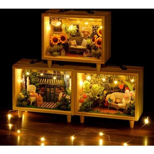 New DIY Wooden Dollhouse Miniature With Furniture Doll Storage Box Photo Frame Assemble Toys Children Christmas Gift Casa