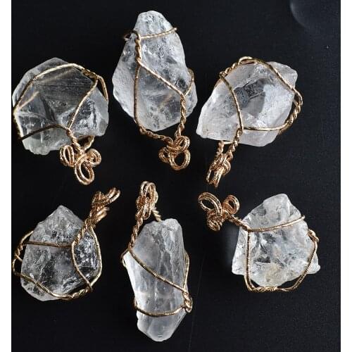 Wholesale 6pcs/lot 2020New fashion good quality natural White crystal Irregular pendants for jewelry accessories making free