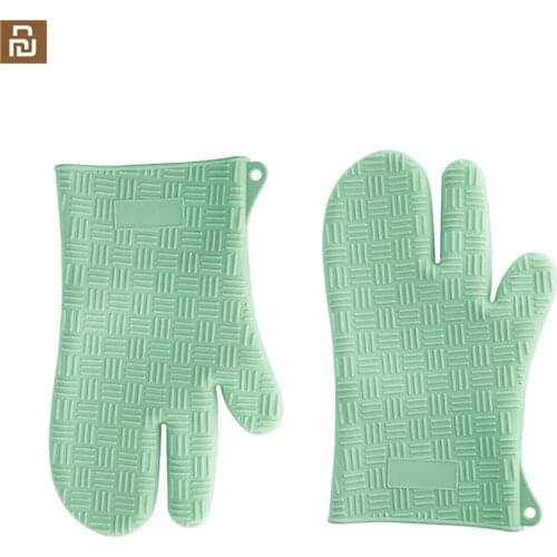 Jordan&Judy Anti-scalding Gloves Silicone Kitchen Non Slip Silicone Temperature Resistant Thickened Microwave Gloves Non-toxic
