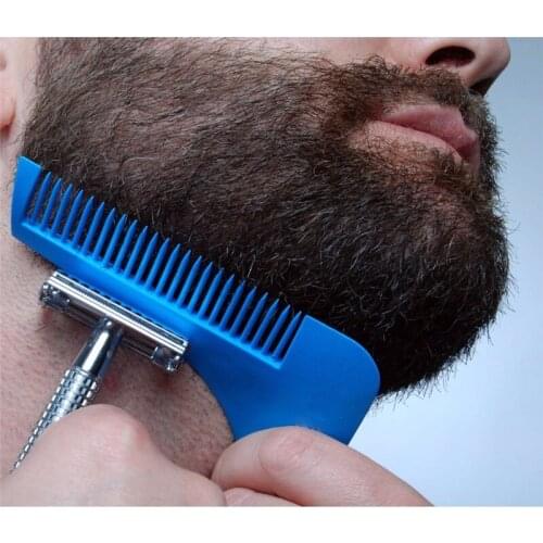 By EMS or Dhl 100Pc Stainless Steel Bro Beard Shaping Tool Beard Modeling Template Carding Tool Beard Comb for Mens Shaving