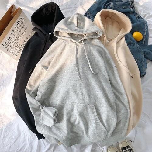Casual Hoodies Women Warm 2021 Spring Fleece Oversized Hoodie Pocket Hooded Sweatshirt Hip Hop Classic Hoody Pullover Tops