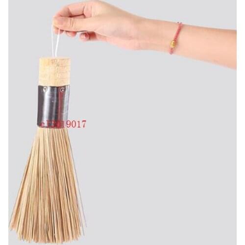 Natural bamboo pot brush non-stick oil iron pot brush kitchen multi-function dishwashing cleaning brush