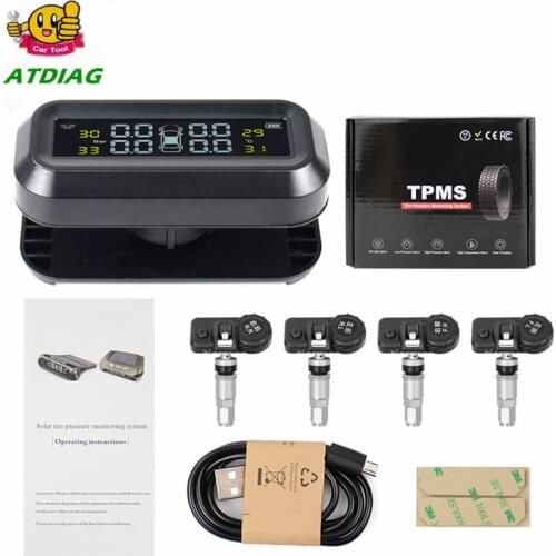 Solar Power TPMS Car Tire Pressure Alarm Monitor System Auto Security Alarm Systems Tyre Pressure Temperature Warning