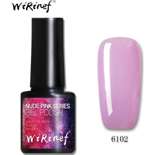 WiRinef 5 Colors UV Nail Gel Polish Nude Pink Series 8ml Long Lasting UV Led Lacquer Nail Varnish