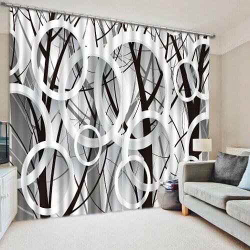 Curtain Decoration 3D Brief tree Curtains For Bedroom Living room Polyester Room Curtain tree curtains