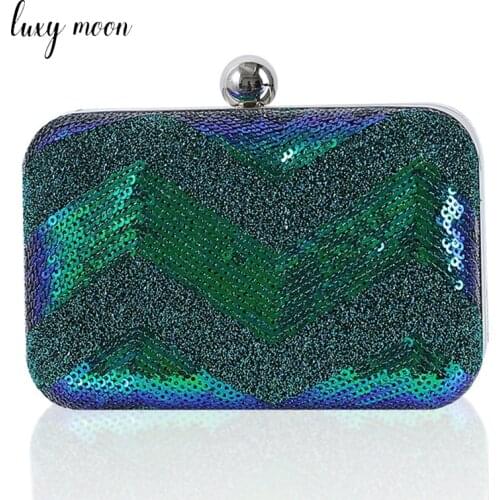 Mini Size Women Handbag Sequined Luxury Designer Handbag Box Shape Evening Clutch Bags Chains Female Shoulder Bag Z042