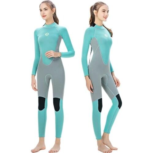SLINX 3mm Neoprene Women Full-body Diving Suit Back Zipper Wetsuit Thickened Long Sleeve Keep Warm Swmming Suit Sunscreen
