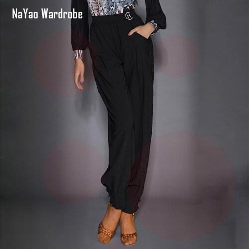 2021 New DX060 Latin Dance Dress Women Long Loose Latin Dance Pants Ballroom Samba Tango Chacha Belly Dancing Performamnce