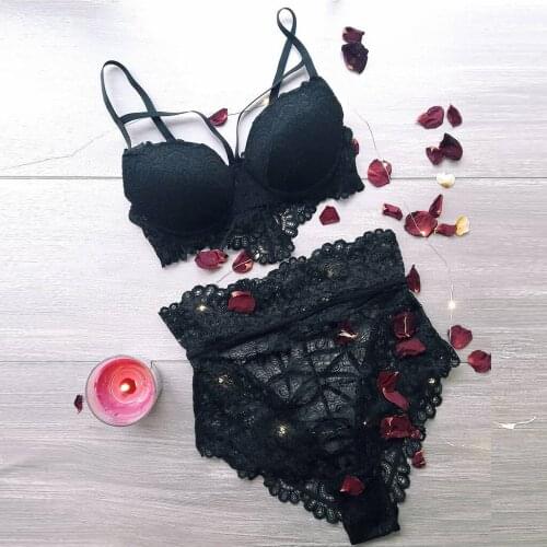 Women Sexy Lingerie Lace Underwear Bra & Panty Bandage G-string Sexy Nightwear Sleepwear womens Intimates Sous Vetement Femme